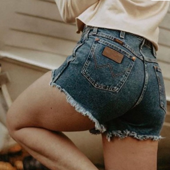 Wrangler Pants - Wrangler Dark Blue Jean Shorts